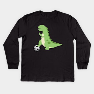 Dinosaur soccer Kids Long Sleeve T-Shirt